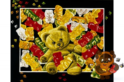 Раскраски по номерам «Мишка с конфетами» - Schipper