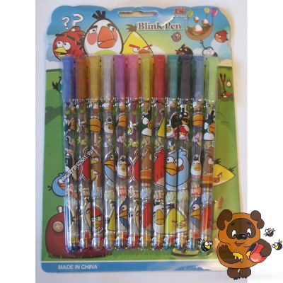 Цветные мелки-ручки ANGRY BIRDS, 12 цветов