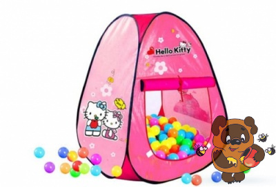 Детская игровая палатка маленькая "HELLO KITTY" в сумке