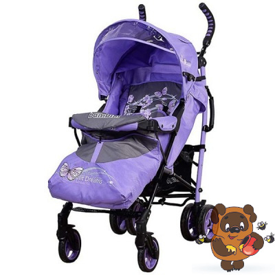 Коляска Bambini Shuttle + накидка на ножки Фиолетовый / Violet Butterfly