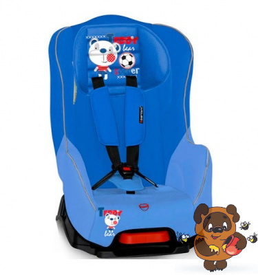 Автокресло Pilot Plus Blue Soccer - синее с мишкой футболистом