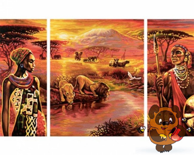 Раскраски по номерам, триптих «Килиманджаро» - Schipper